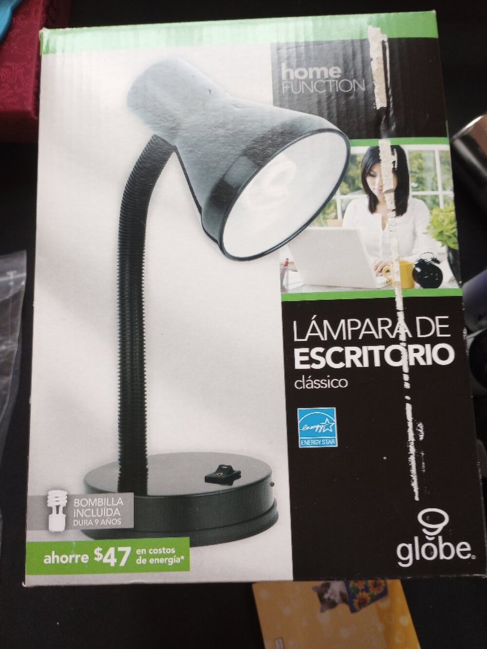 NIB Black Desk Lamp w/ bulb